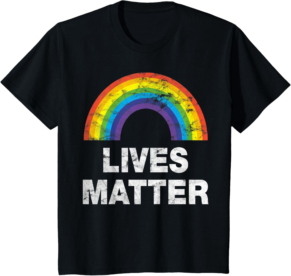 Vintage LGBT Rainbow flag lives matter pride month T-shirt - Black