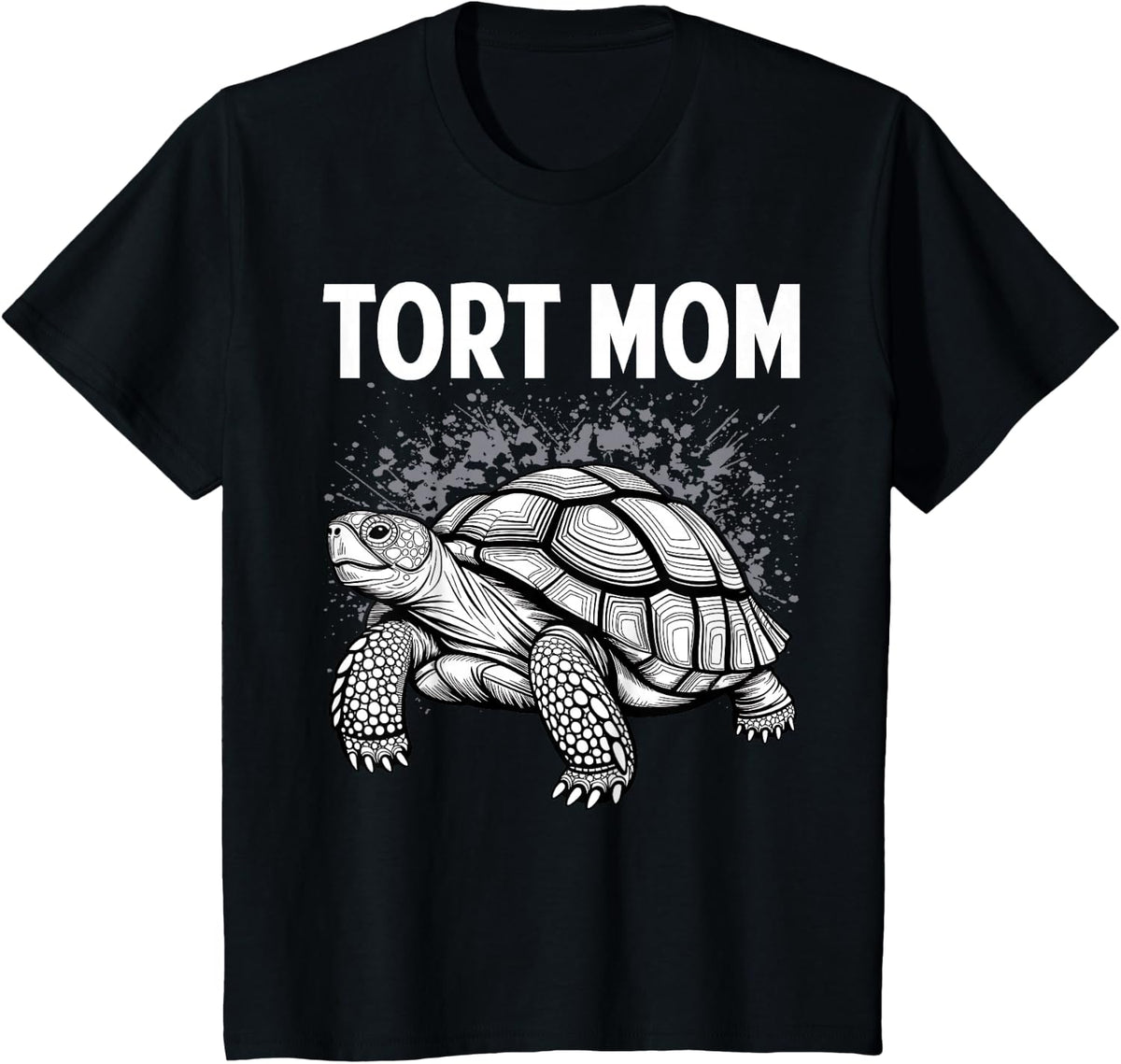 Tort Mom Sulcata African Spurred Tortoise Turtle Shell T-Shirt - Black