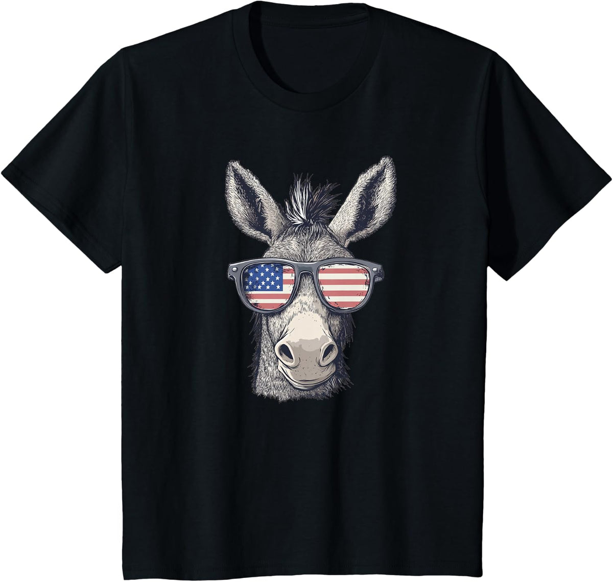 Cool looking Donkey Costume for Patriotic Glasses T-Shirt - Black