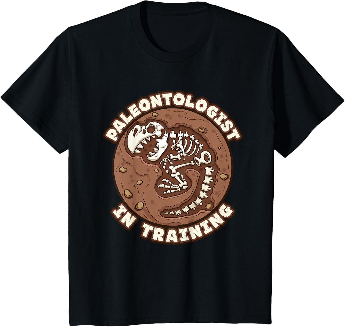 Paleontologist in Training Cute Fossilist Dinosaurs Dinos T-Shirt - Black