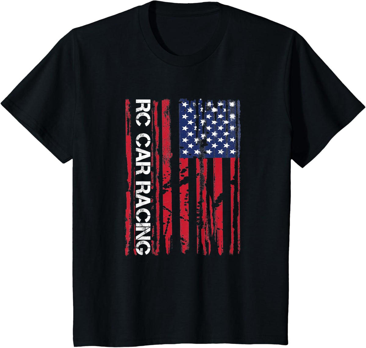 RC Racing American Flag Radio Control RC Car T-Shirt - Black