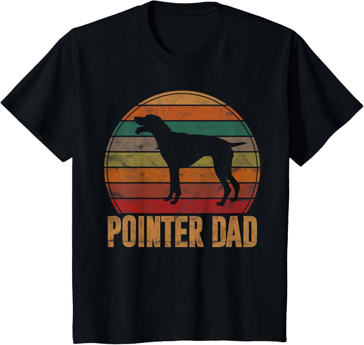 Retro Pointer Dad Gift Rott Dog Owner Pet Pointer Father T-Shirt - Black
