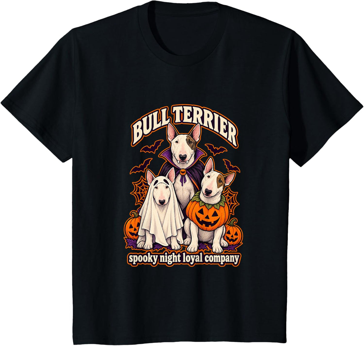 Bull Terrier - Spooky Night Loyal Company Halloween T-Shirt - Black