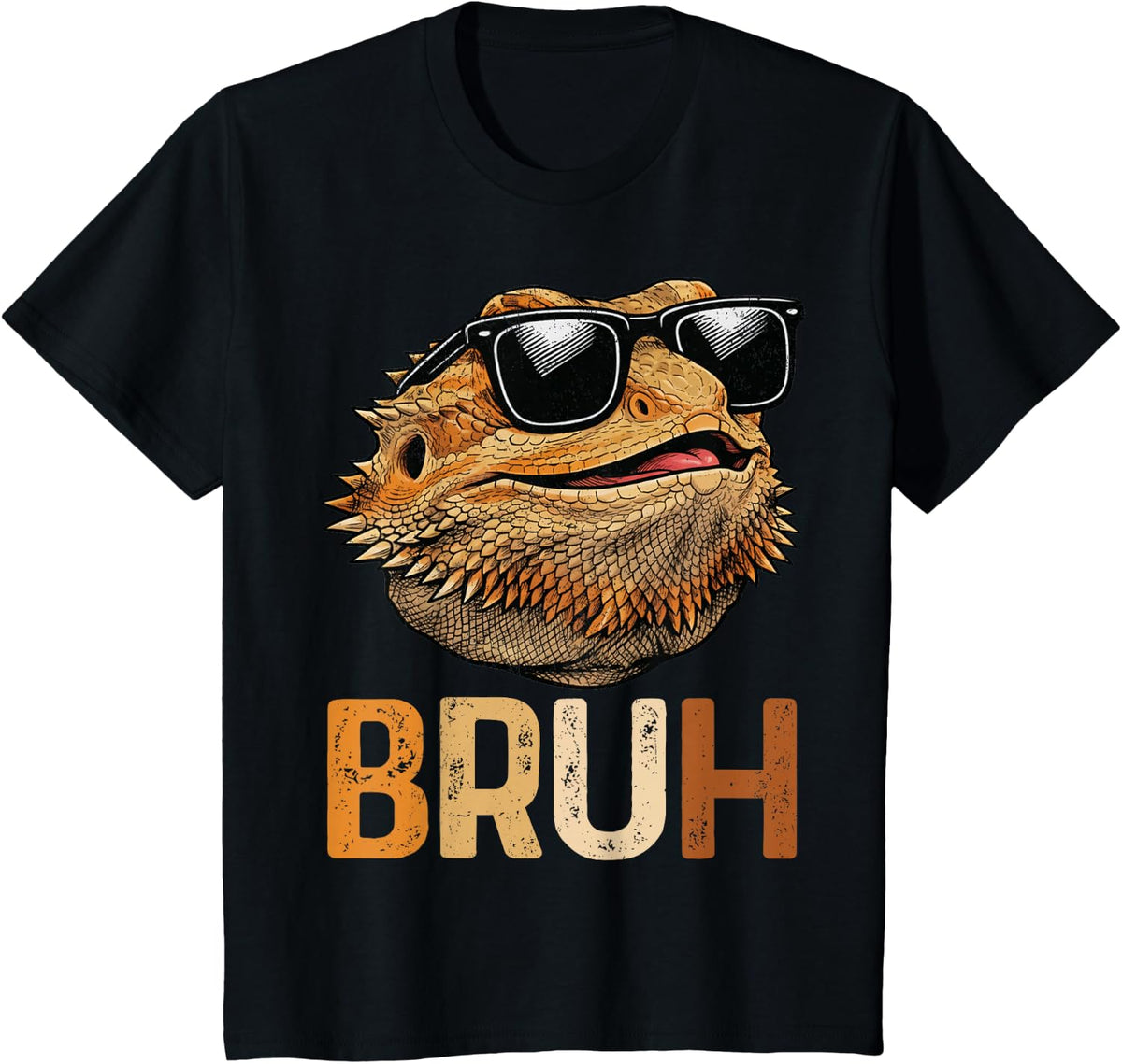 Bruh Funny Meme Cool Bearded Dragon Men Women Kid T-Shirt - Black