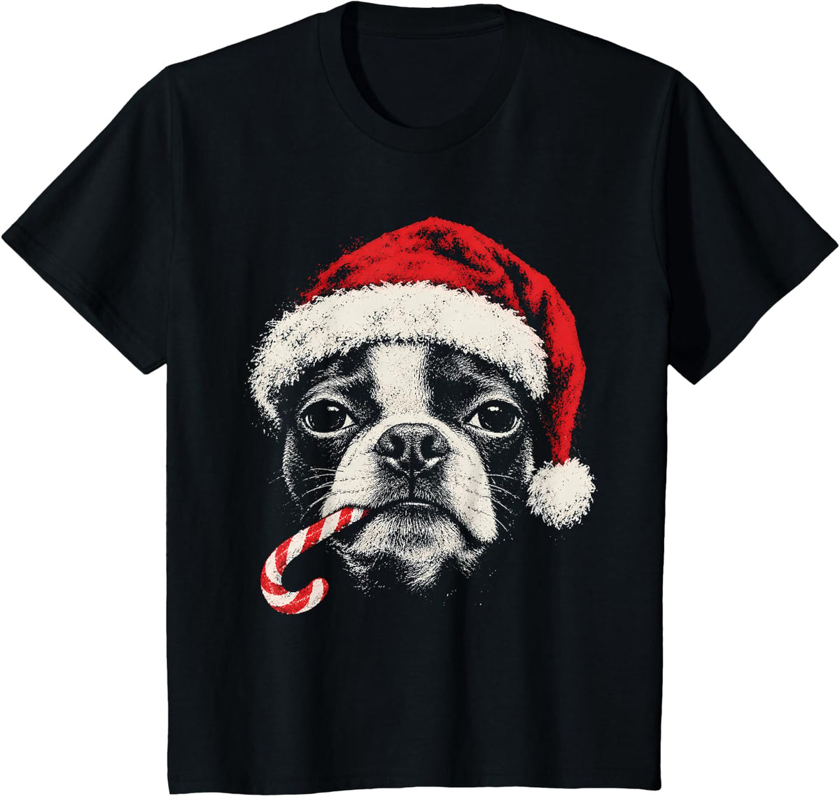 Christmas Boston Terrier T-Shirt - Black
