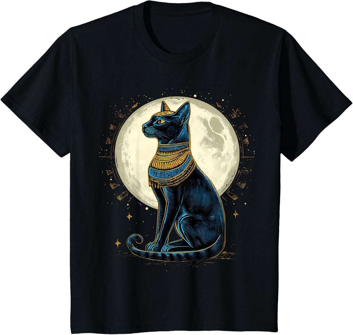 Egyptology Bastet Cat Ancient Egypt Egyptian God Tutankhamun T-Shirt for Men Women Kids - Black