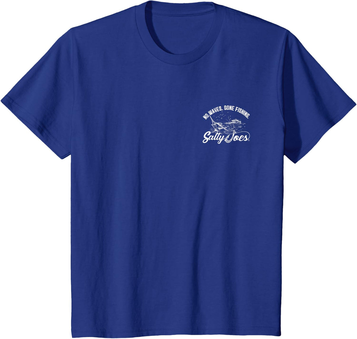 Salty Joe's Hooking a Marlin Logo Graphic T-Shirt - Royal Blue