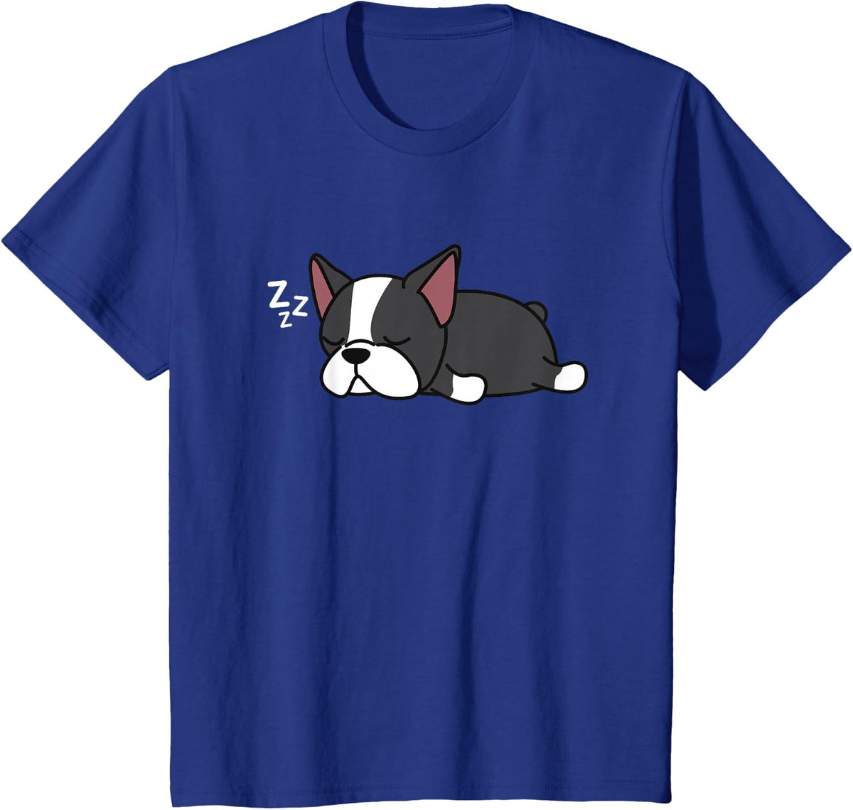 Cute Boston Terrier Tired Sleeping Animal Bostie Puppy Dog T-Shirt for Men Women Girls Kids - Royal Blue