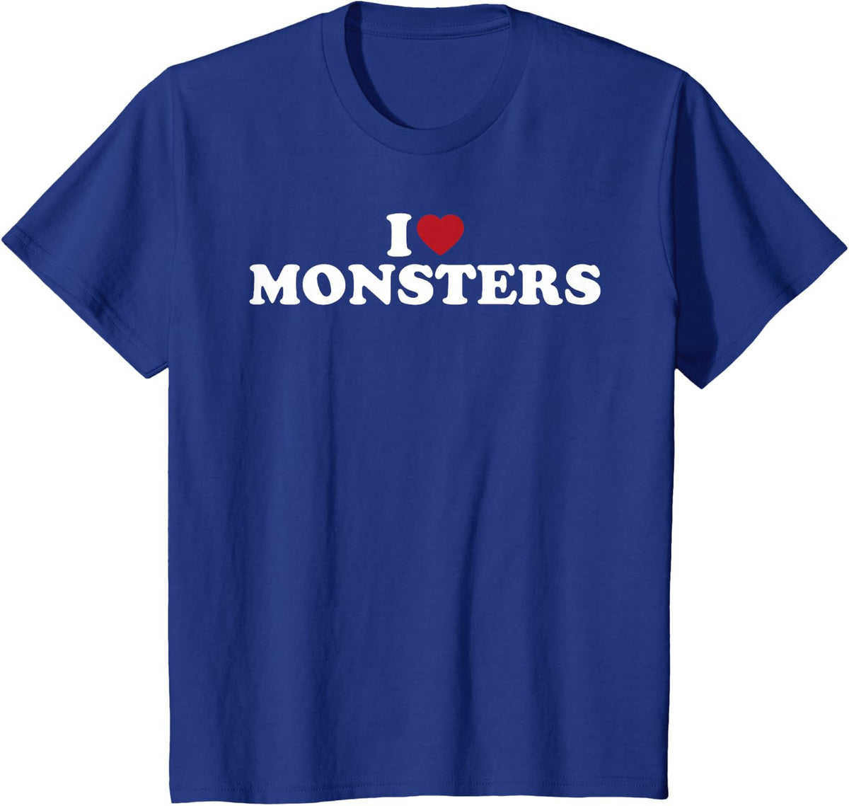 I Love Monsters Funny Horror Lover Retro Style T-Shirt - Royal Blue