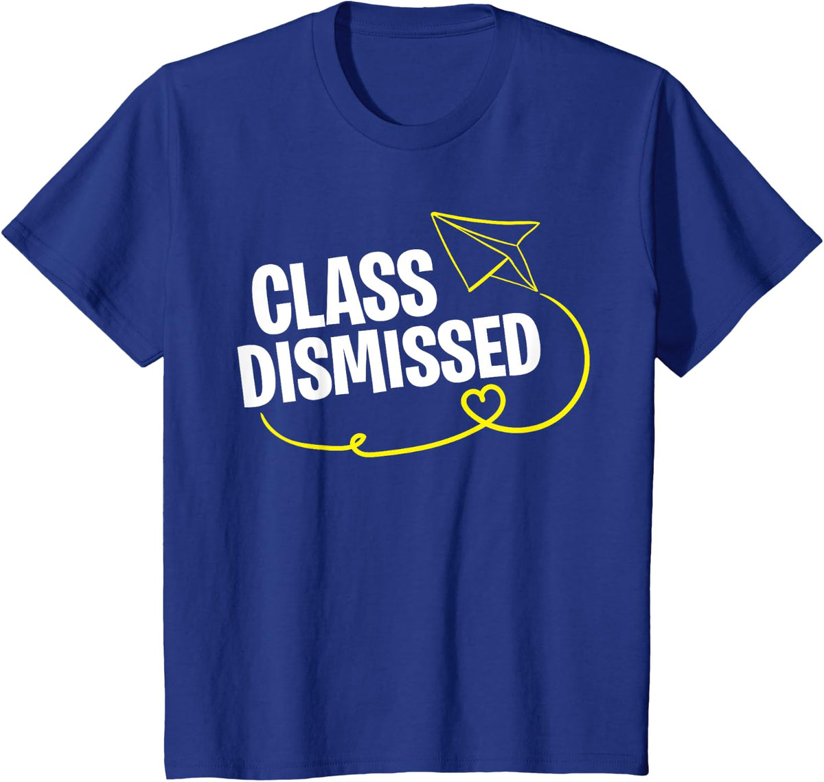 Last Day of School Class Dismissed Paper airplane Teacher Men Women Kids T-Shirt - Royal Blue
