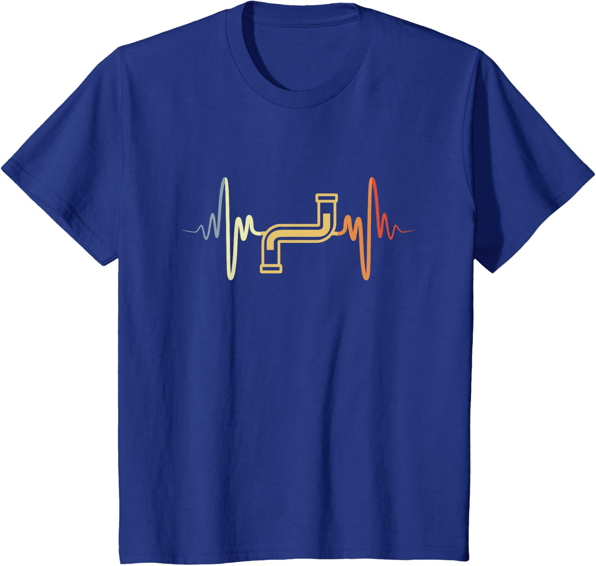Pipe Heartline Pipefitter Plumbing T-Shirt - Royal Blue