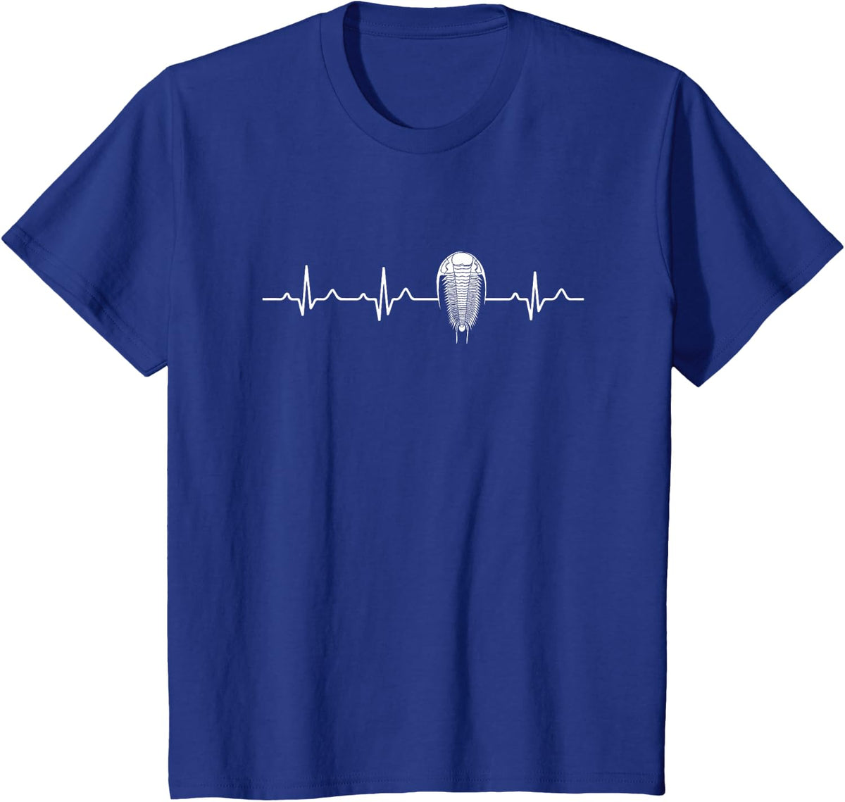 Trilobite Ammonite Fossil Hunting Heartbeat, Paleontologist T-Shirt - Royal Blue