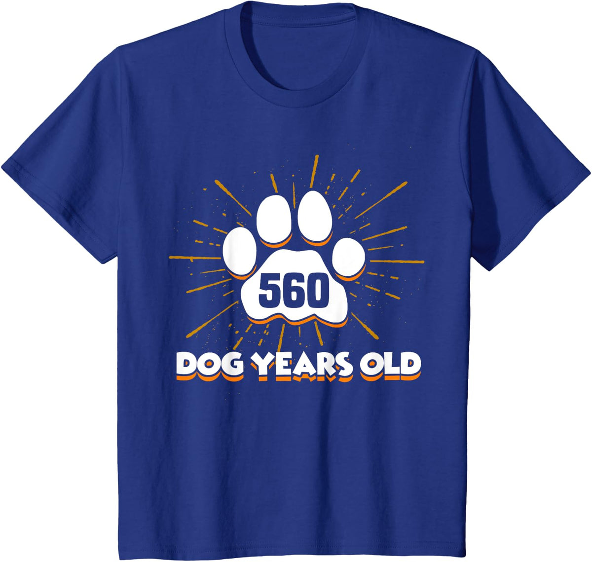 560 Dogs Years Old T-Shirt 80th Birthday Shirt For Dog Lover T-Shirt for Men Women Girls Kids - Royal Blue