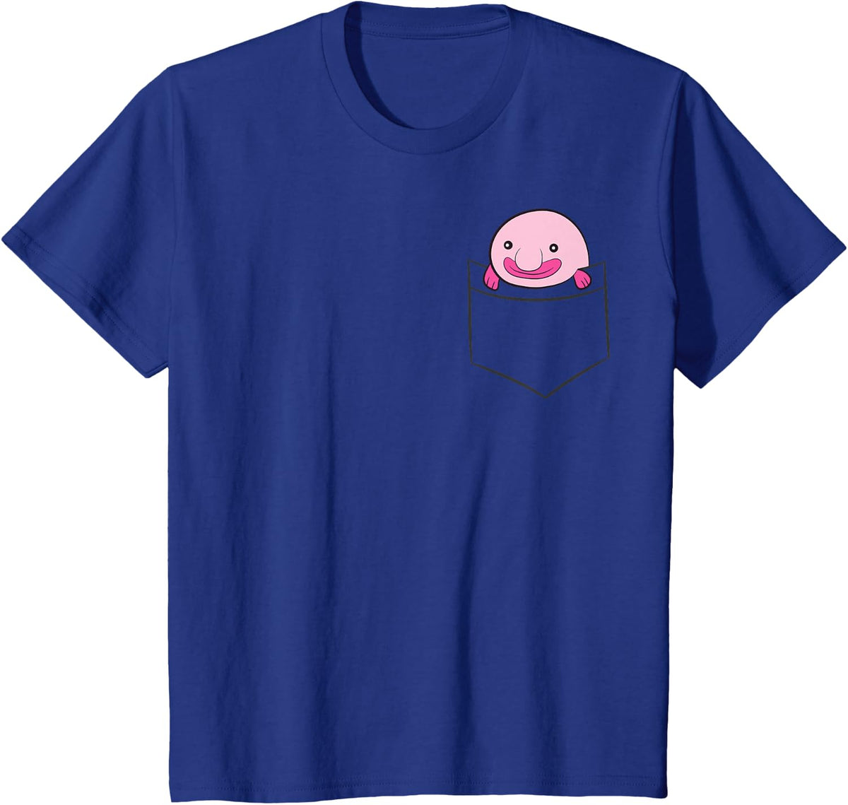 Blobfish In a Pocket Ugly Animal Pocket Blobfish T-Shirt - Royal Blue