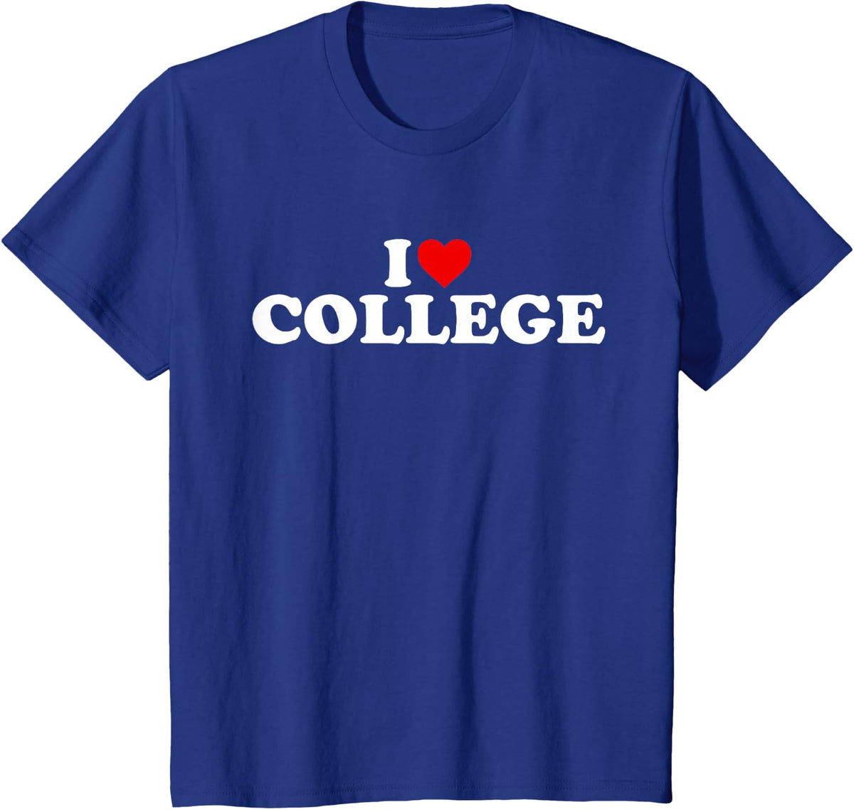 I Love College - Heart T-Shirt - Royal Blue