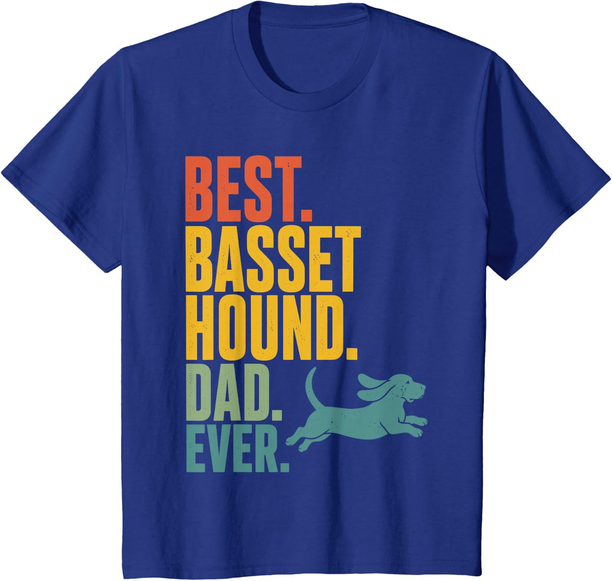 Basset Hound Dad Art for Men Boy Father Dog Basset Hound Dad T-Shirt - Royal Blue