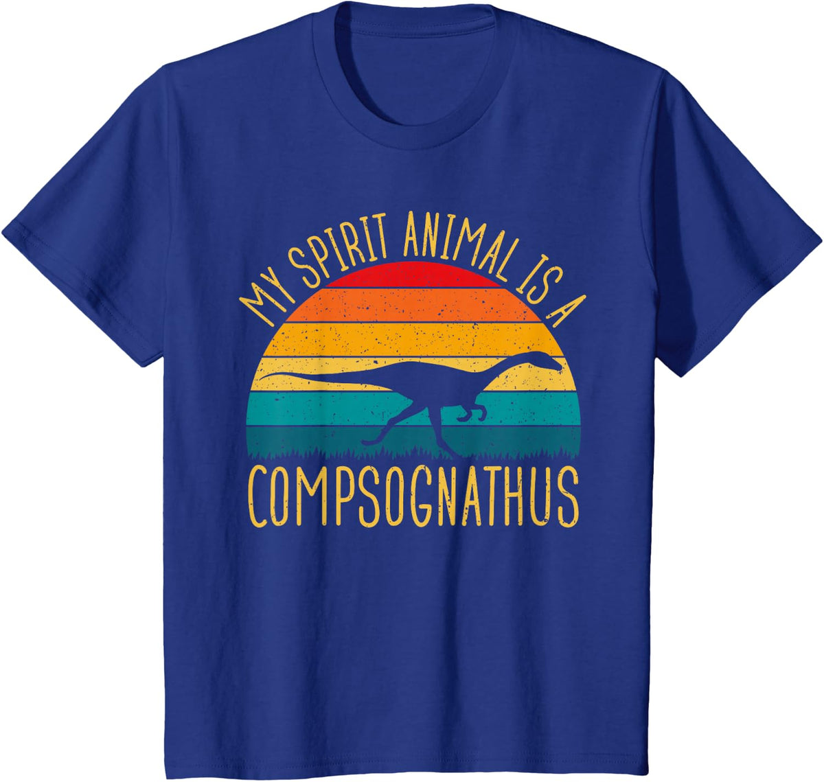 Compsognathus Is My Spirit Animal Dinosaur T-Shirt Tee for Lovers - Royal Blue