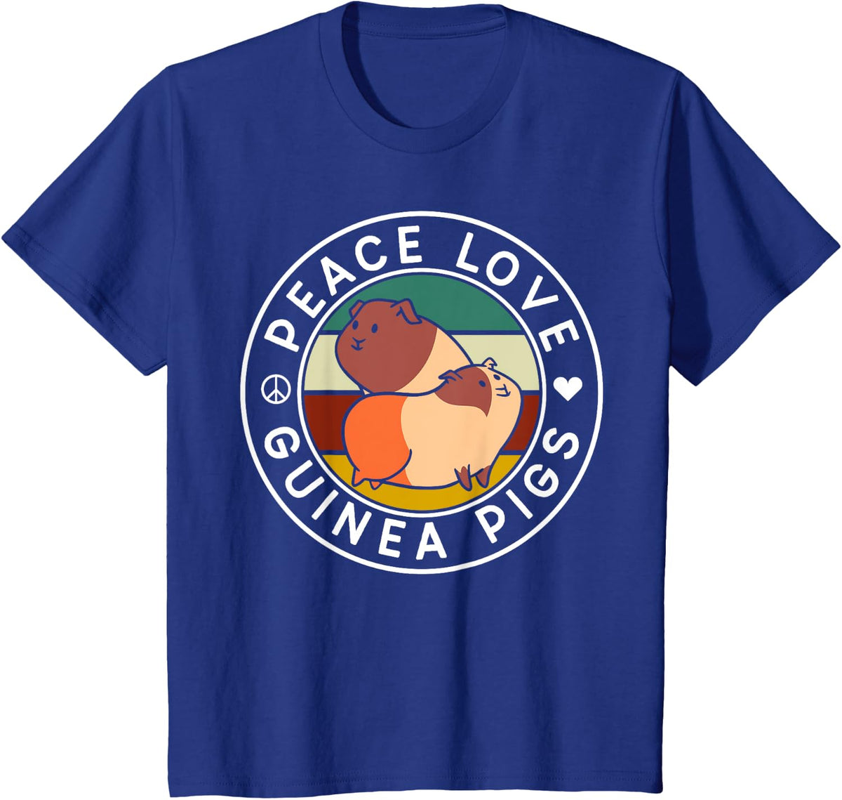 Peace Love Guinea Pigs Animal Lover Guinea Pig Pet Cute T-Shirt - Royal Blue