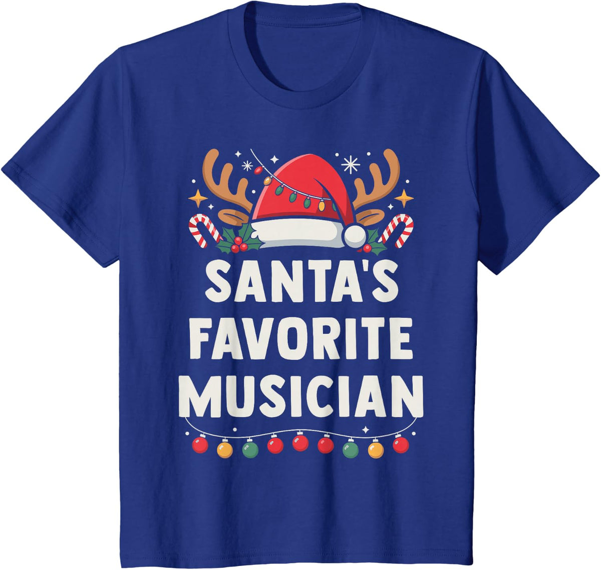 Santa's Favorite Musician Xmas Concert Holiday Recital T-Shirt - Royal Blue