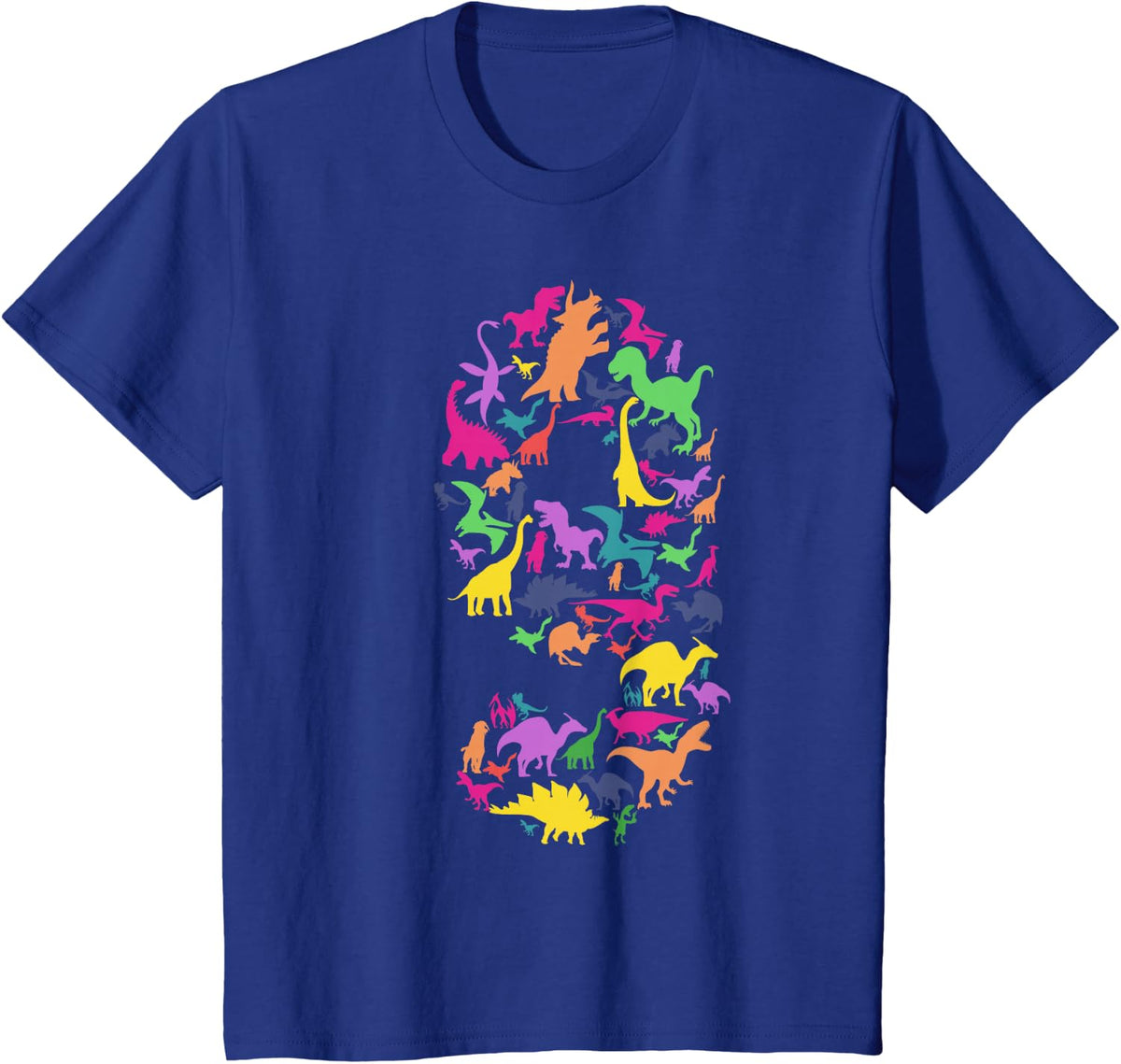 Kids Dinosaur 9th Birthday Rawr I'm 9 Tee Cute Dino Birthday T-Shirt For Boys Girls - Royal Blue