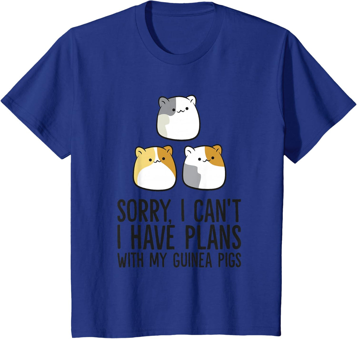 Sorry I Can't I Have Plans With My Guinea Pigs T-Shirt - Royal Blue
