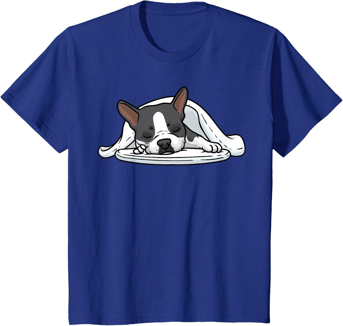 Boston Terrier Dog Official Sleeping T-Shirt - Royal Blue