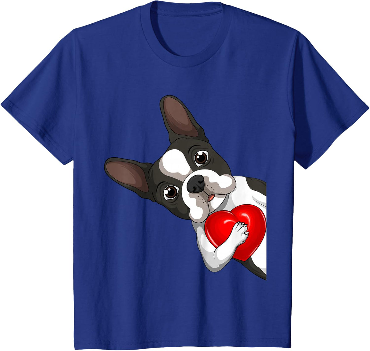 Boston Terrier Bostie Dog Kids Women Girls T-Shirt - Royal Blue