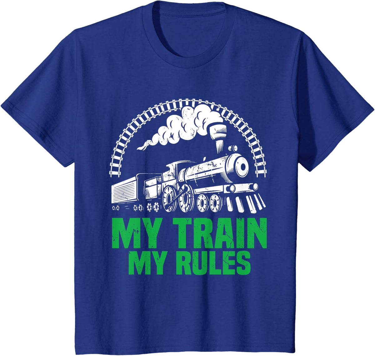 Funny Railroad Steam Train T-Shirt - Royal Blue