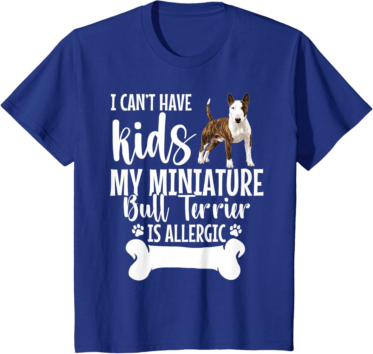 Dog Owner Dog Lover Winks Puppy Miniature Bull Terrier T-Shirt - Royal Blue