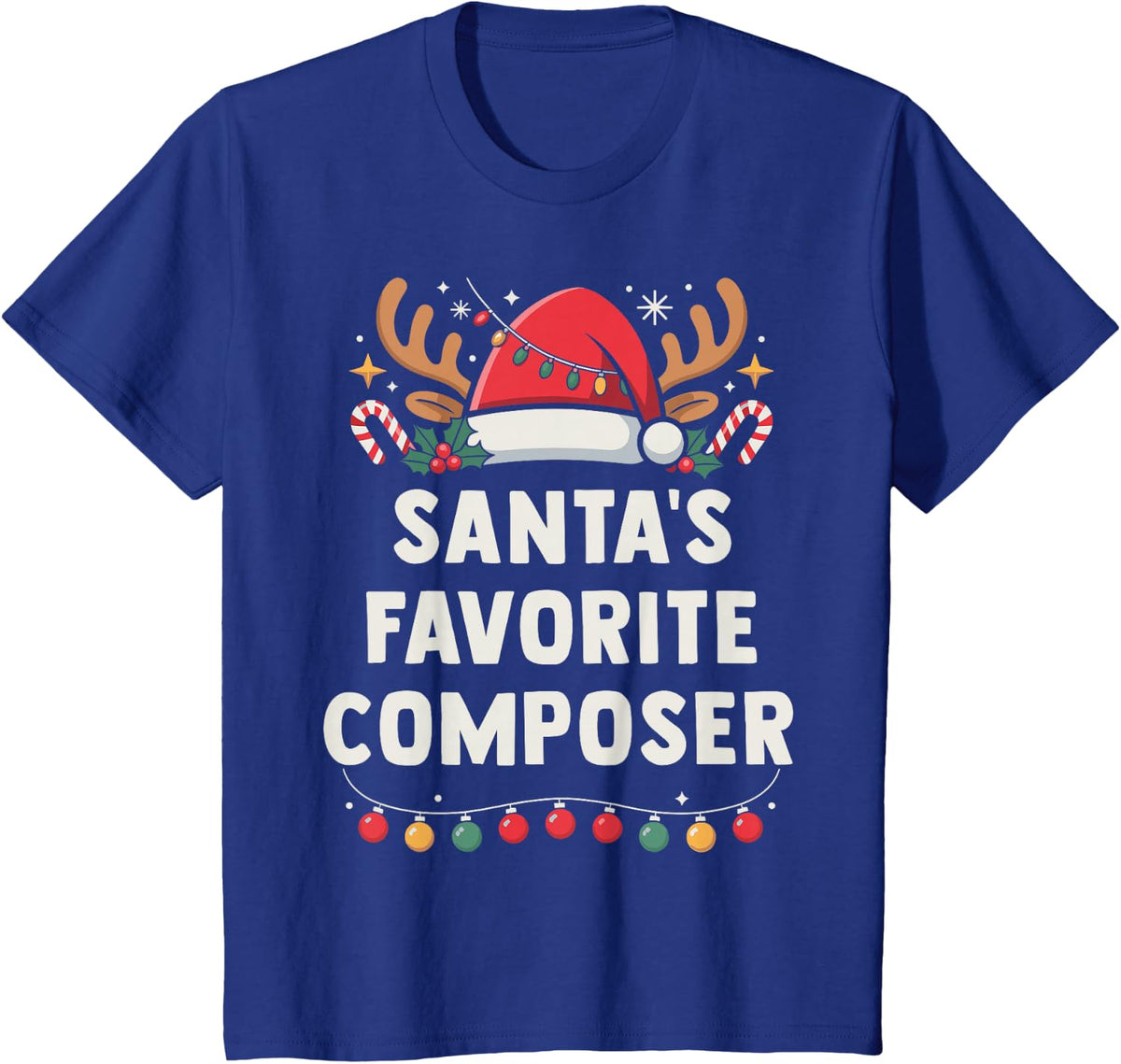 Santa's Favorite Composer Xmas Concert Holiday Recital T-Shirt - Royal Blue