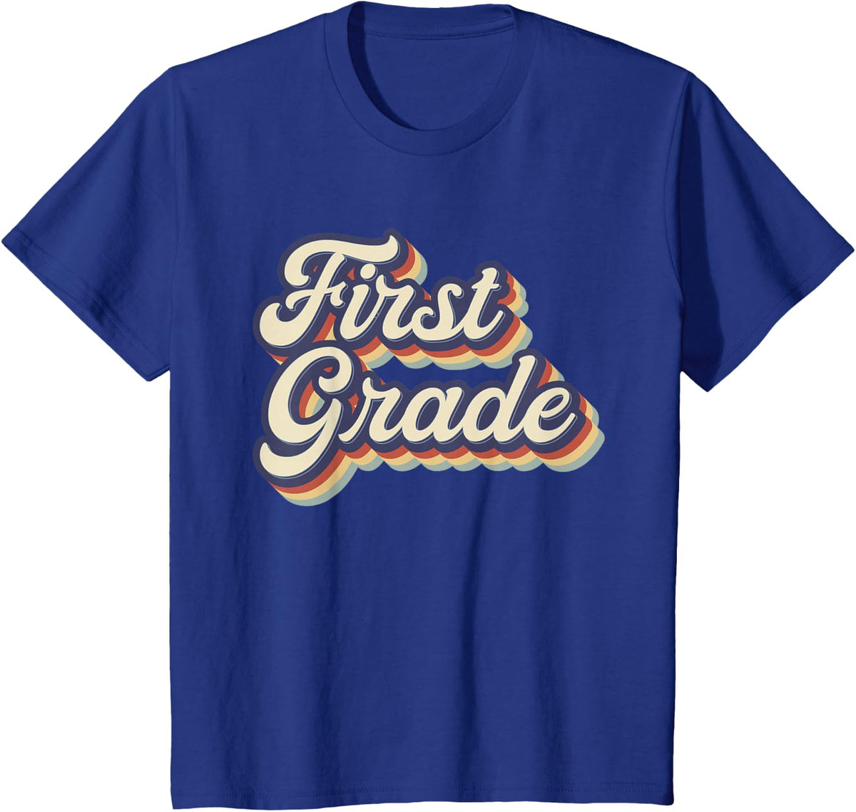 First Grade Teacher Retro Vintage 1st Grade Teacher Team T-Shirt - Royal Blue