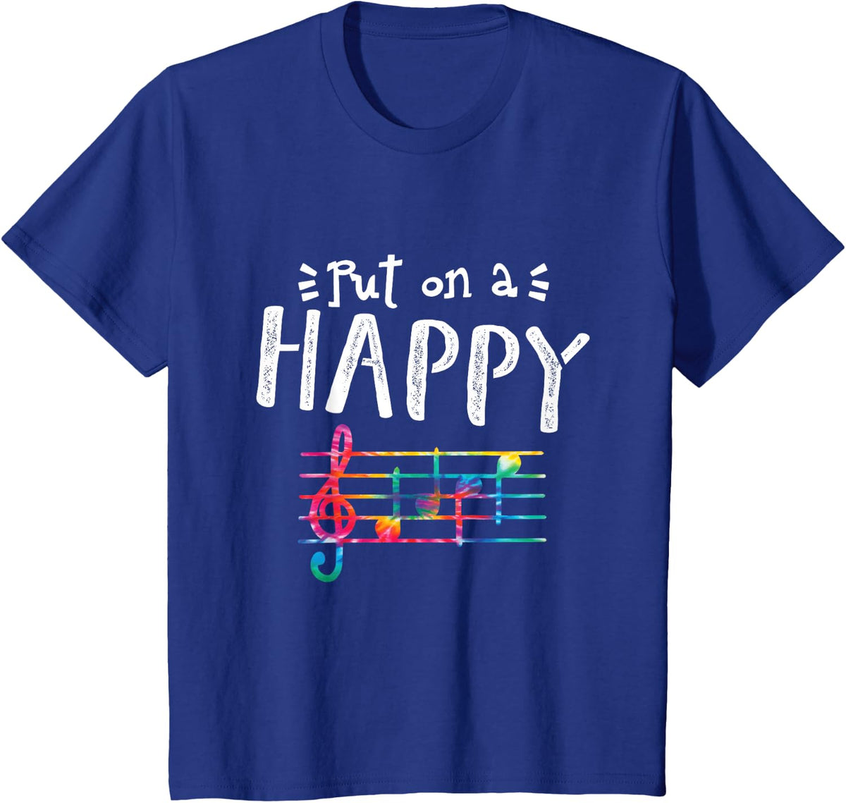 Put On A Happy Face Music Notes Funny Teacher Gift T-Shirt - Royal Blue