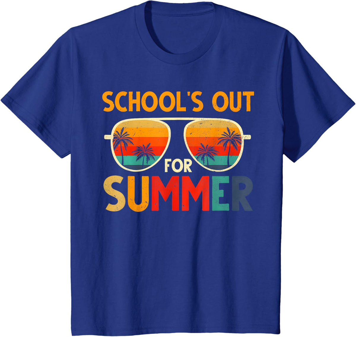 Retro Schools Out for Summer Last Day of School Teacher Boys T-Shirt - Royal Blue