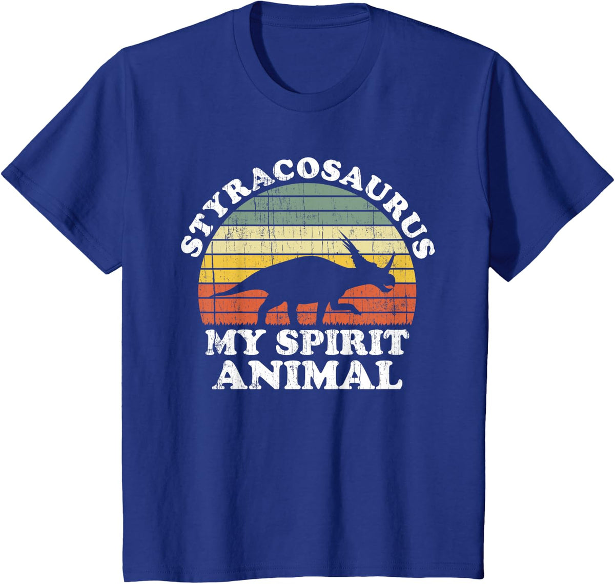 Styracosaurus Dinosaur Ghost Animal Paleontologist Gift T-Shirt - Royal Blue