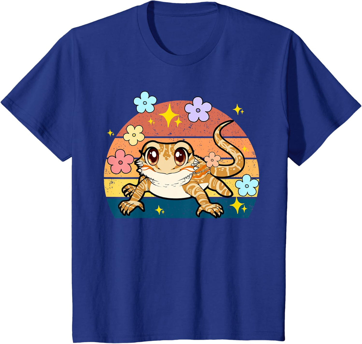 Cute Bearded Dragon Shirt Kids Girls Toddler Dragon Tee T-Shirt - Royal Blue