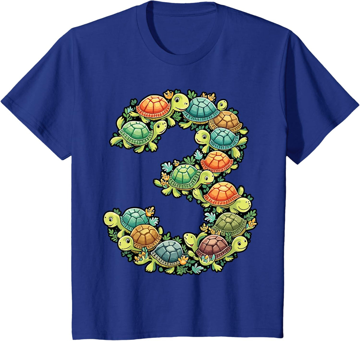 3rd Birthday Sea Turtle Tortoise Theme Party 3 Year Old T-Shirt - Royal Blue