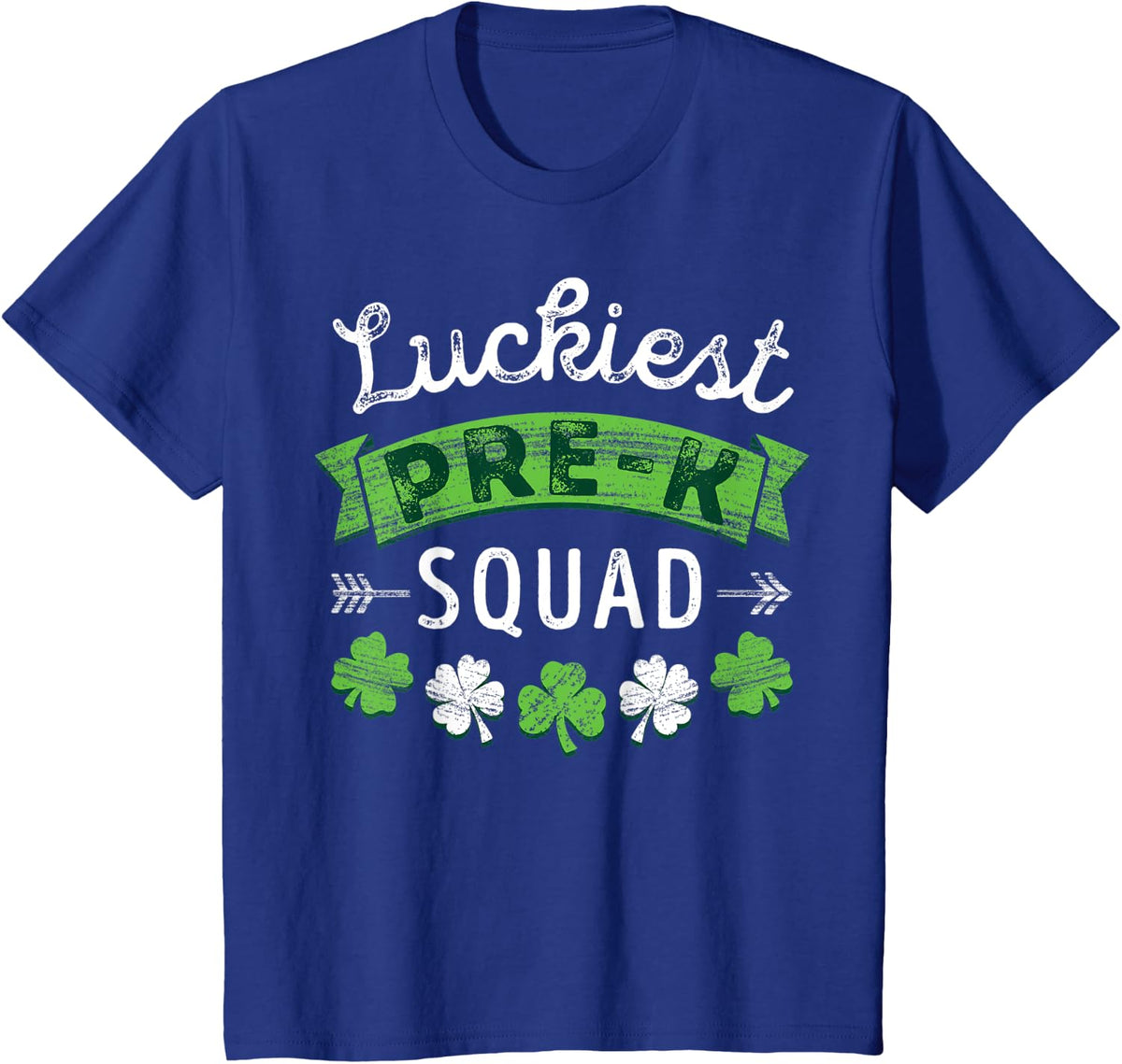 St Patricks Day PreK Teacher Shirt Gift Luckiest Pre-K Squad T-Shirt for Men Women Kids - Royal Blue