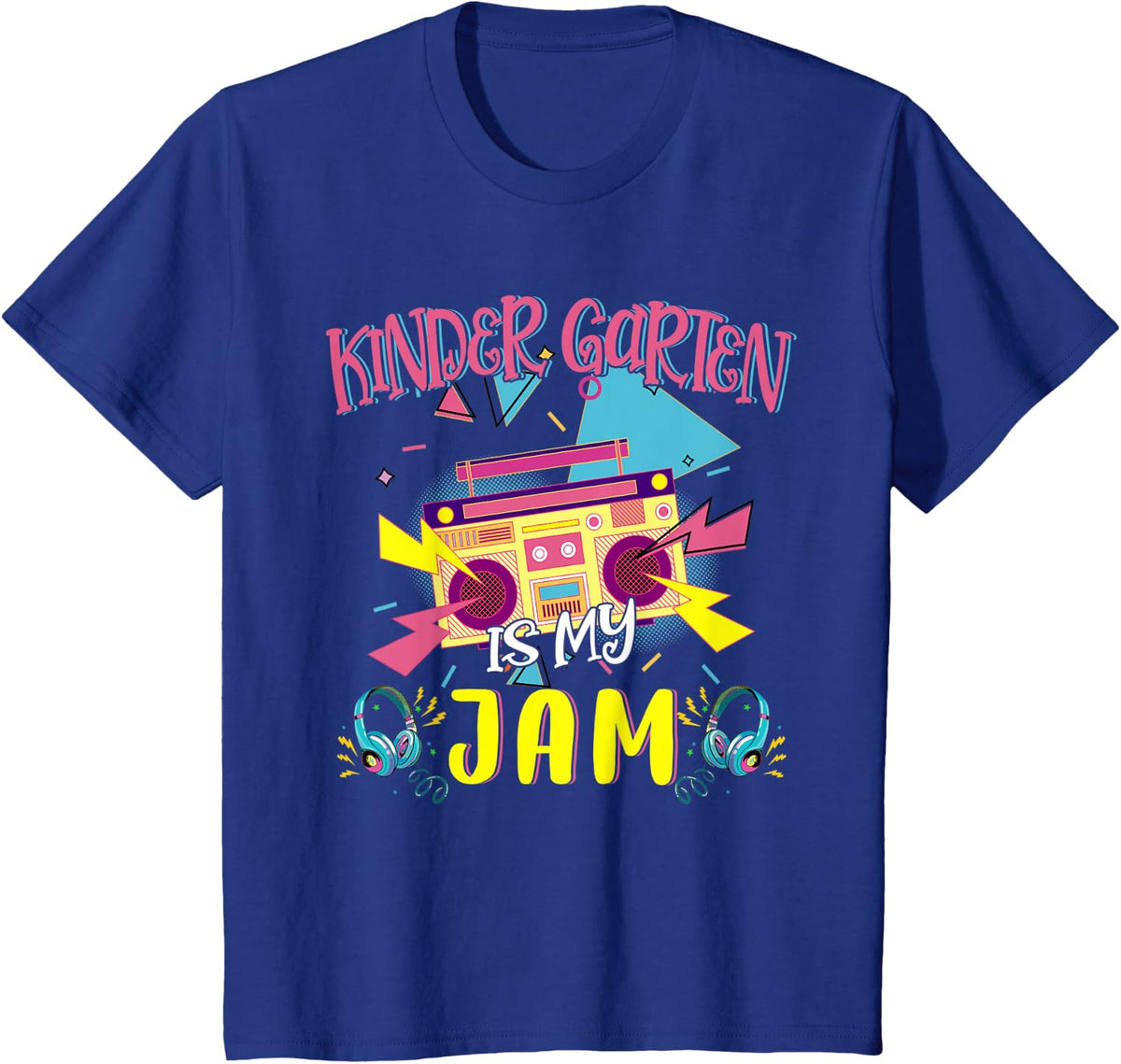Kindergarten Is My Jam Back to School Team Kindergarten T-Shirt Tee for Kids - Royal Blue