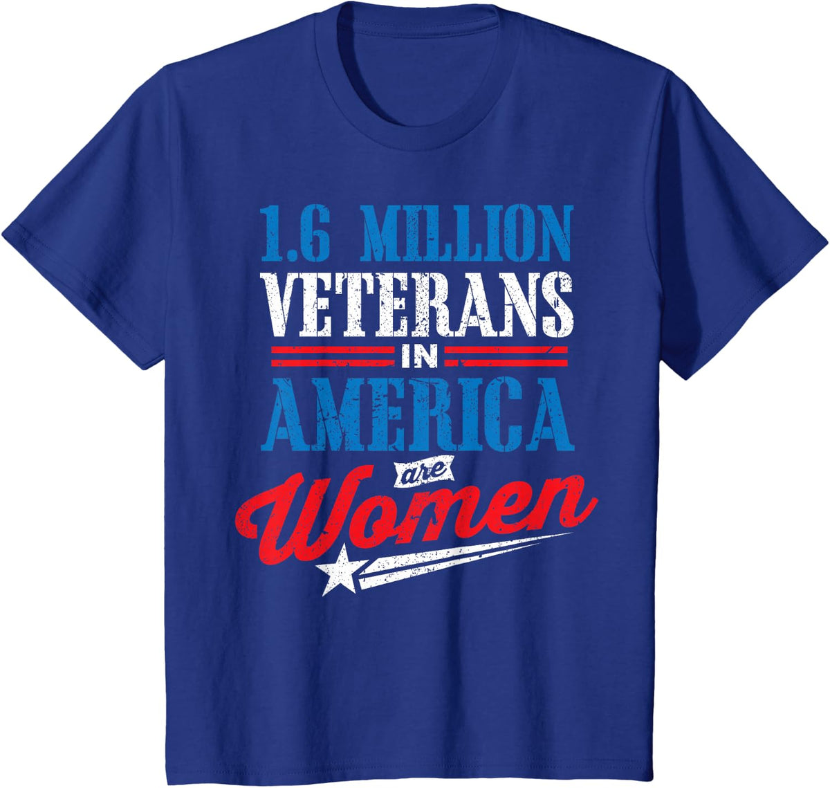 1.6 Million Female Veteran Women Veterans Day T-Shirt - Royal Blue