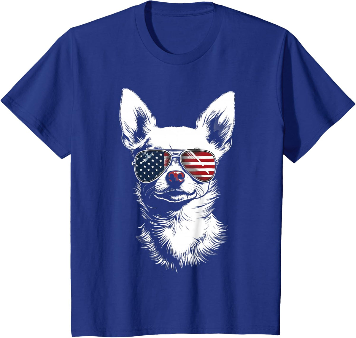 American Flag Merica chihuahua dog 4th Of July kids women T-Shirt - Royal Blue
