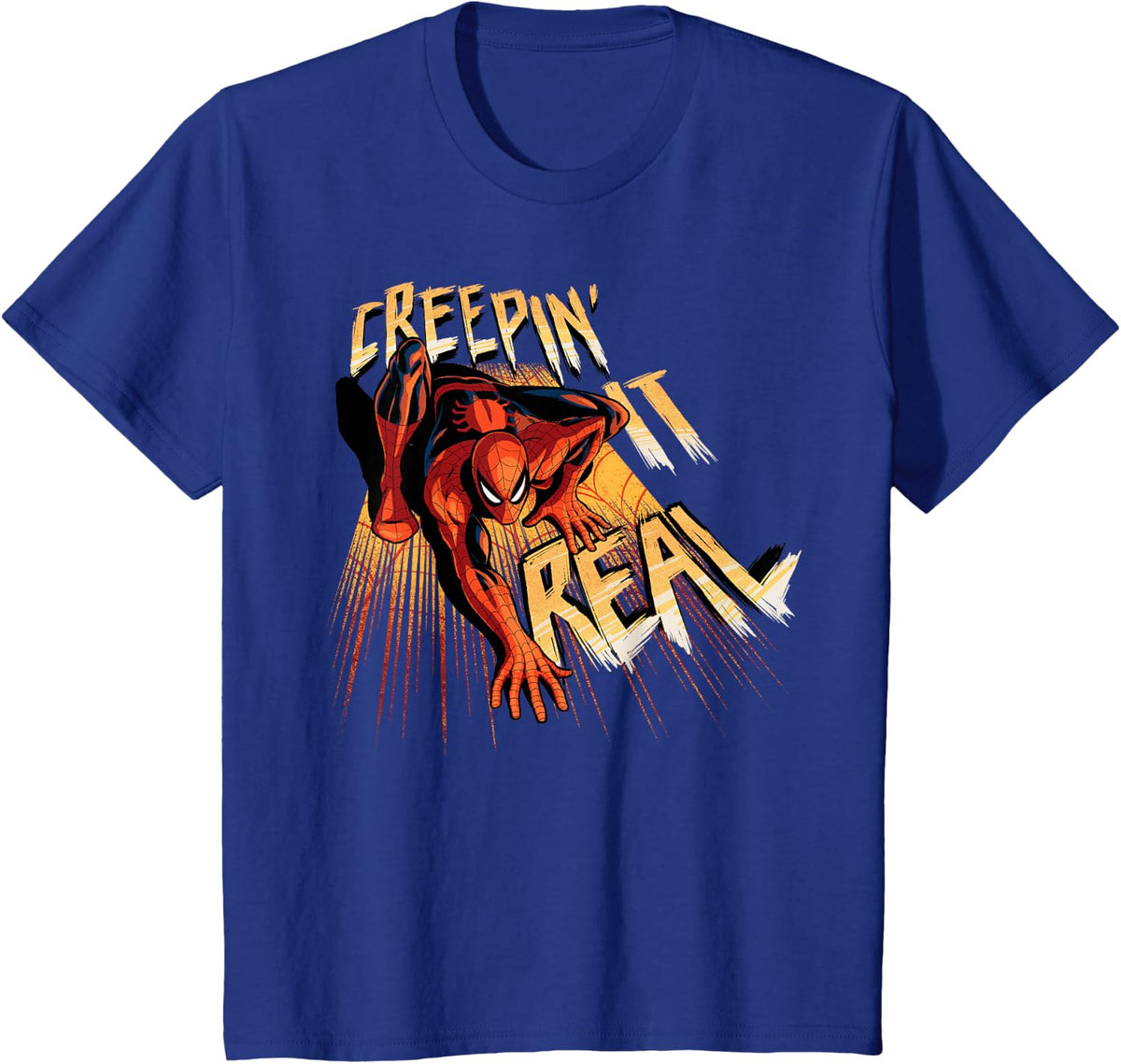 Marvel Super Heroes Spider-Man Creepin’ it Real Halloween T-Shirt - Royal Blue