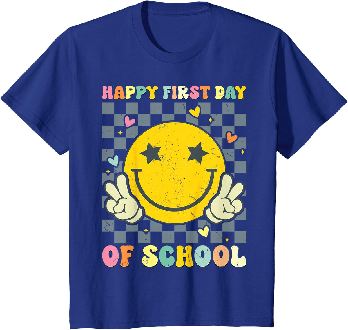 Happy First Day of School Teacher Back To School Girls Women T-Shirt - Royal Blue