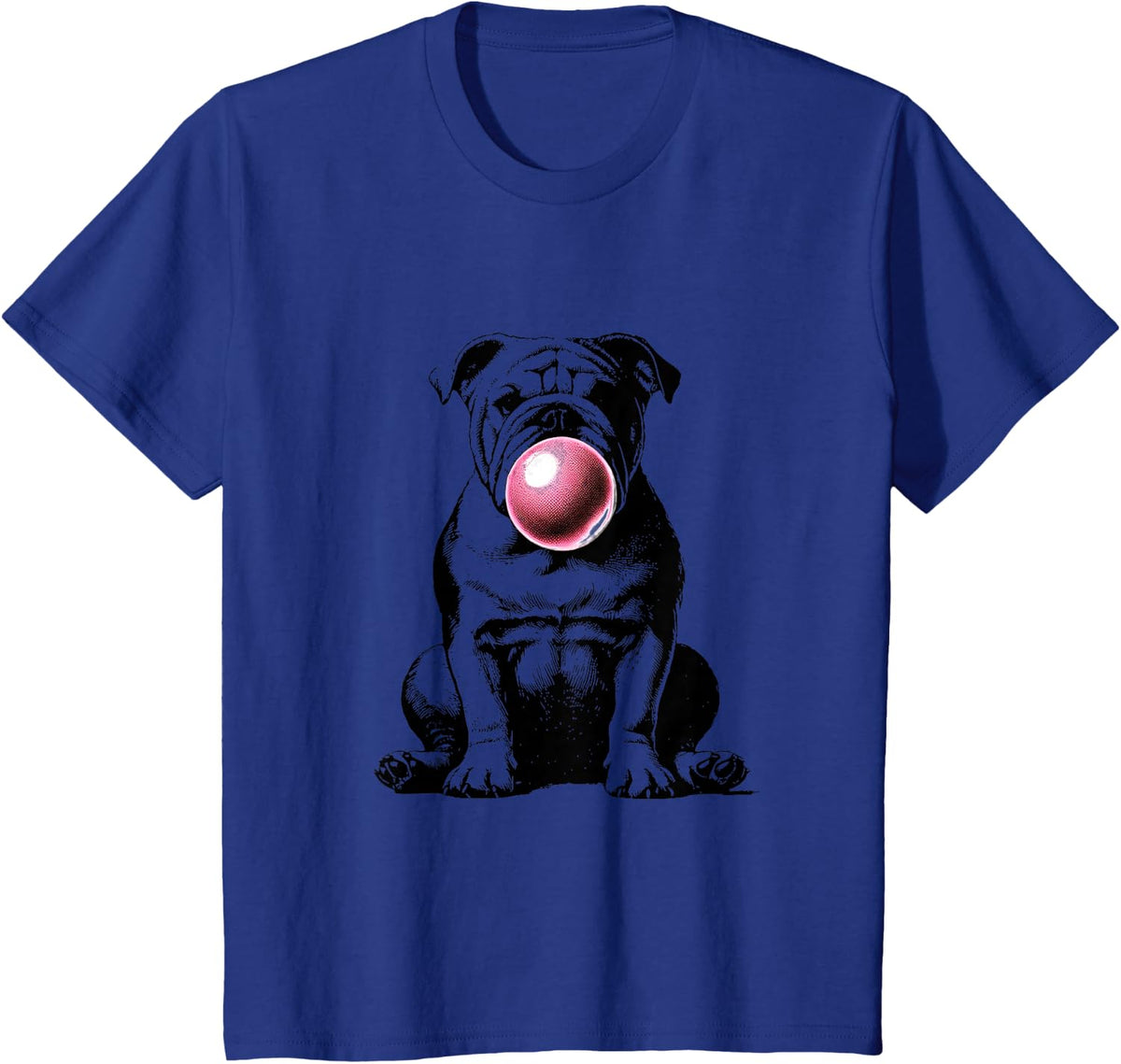 English Bulldog Bubble Gum Vintage Funny Dog Mom Pet Dad T-Shirt - Royal Blue