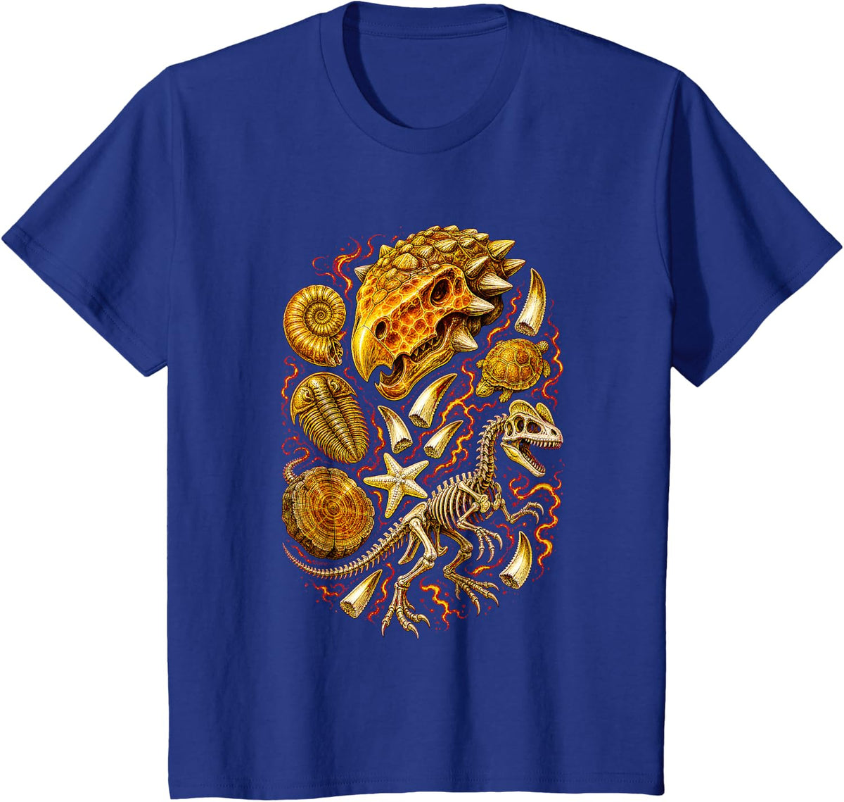Dinosaur Fossils Paleontology Paleontologist T-Shirt - Royal Blue
