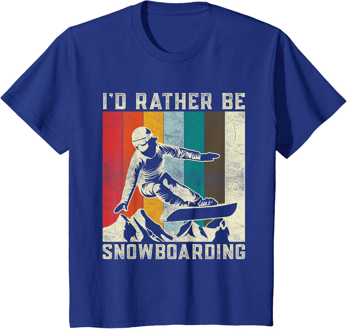 Snowboard Vintage Mountains Gift for Snowboarder Boarding T-Shirt - Royal Blue
