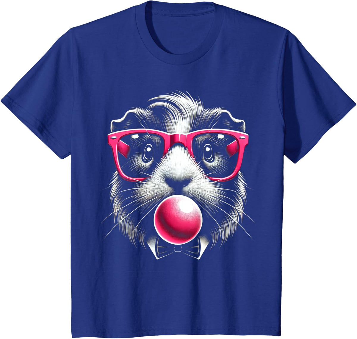 Quirky Guinea Pig Blowing Bubble Gum Cute Animal Lover Gifts T-Shirt - Royal Blue