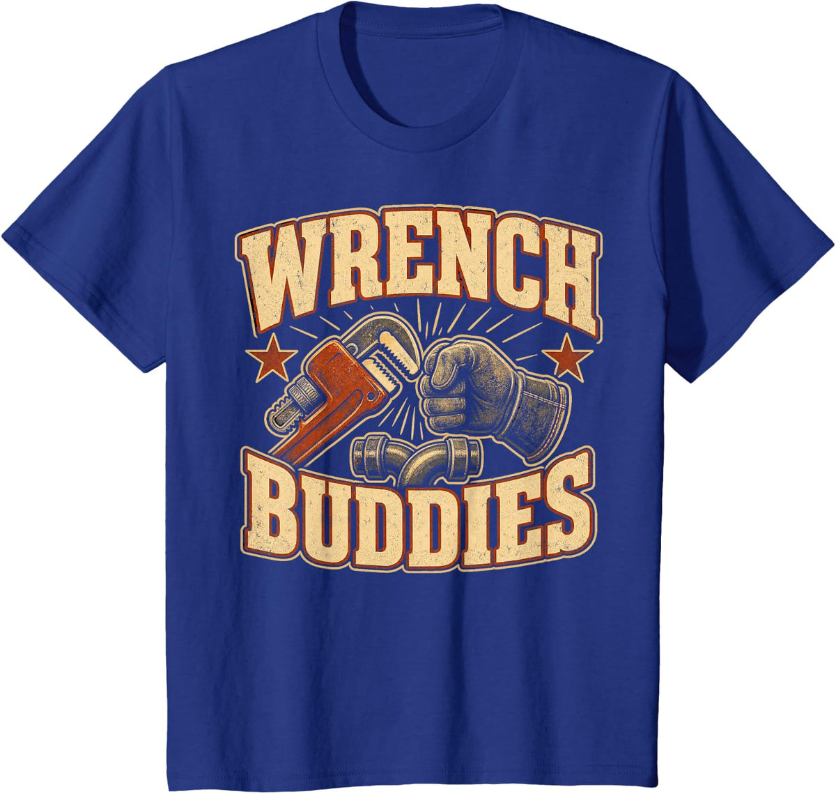 Wrench Buddies Plumber Pipefitter Tools T-Shirt - Royal Blue