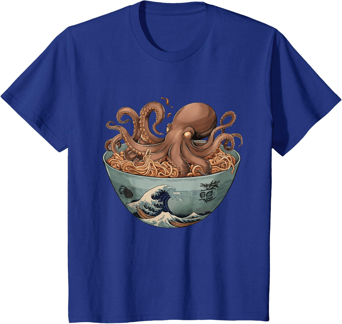 Octopus Artwork Co by MNI Unisex-Adults T-Shirt Black Short Sleeve Small Octopus Ramen Bowl Aesthetic Japanese Culture Tokyo