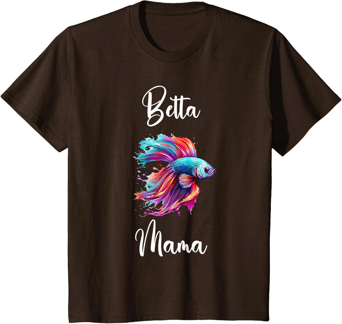 Betta Fish Family TShirtz & More Betta Mom Betta Fish Mama T-Shirt - Women's X-Small Black V-Neck Short Sleeve Cotton