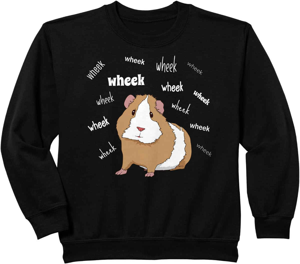 Guinea Pig Love Guinea Pig Wheek Wheek Feed Me Guinea Pig Sweatshirt - Black